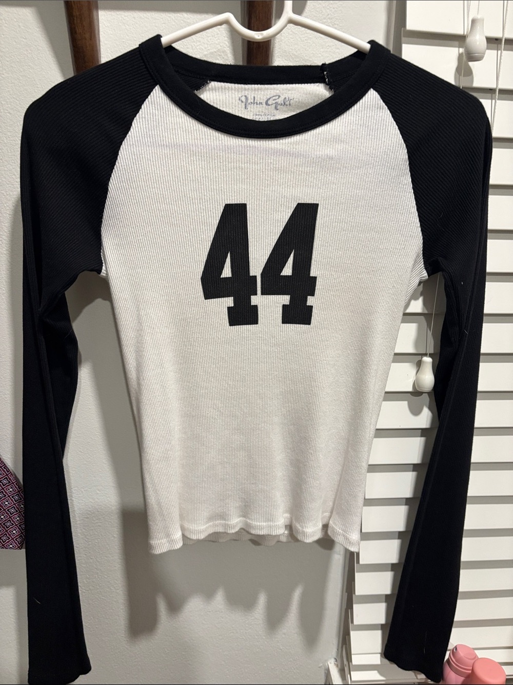 Brandy Melville. Black & White Raglan '44' Long Sleeve Tee. One Size